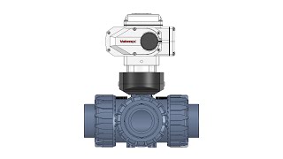 Valworx 5655 Electric Actuated PVC 3-way L-Port Ball Valves