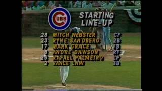 Philadelphia Phillies vs. Chicago Cubs, First Night Game At Wrigley Field - WGN 8/8/1988