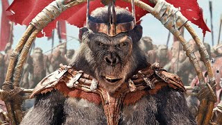 بعد نهاية العالم قرد بيكون جيش ضخم وشرس من القرود عشان يحارب البشر  سلسة افلام planet of the apes