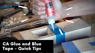 CA Glue and Blue Tape the BEST Quick Work Holding Tip | Quick Woodworking Tips | #shorts