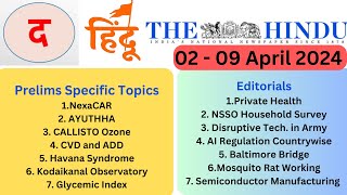 Weekly UPSC Revision Current Affairs - 02 April 2024 - 09 April 2024 | The Hindu Analysis