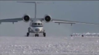 AN 74 landing on the ice