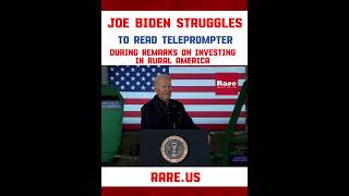 Joe Biden struggles to read teleprompter during remarks on investing in rural America...