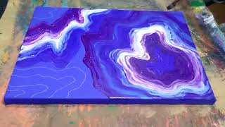 Geode CRYSTALS Acrylic Painting on Canvas Tutorial