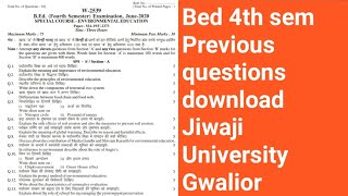 Bed 4th sem Previous year question paper download