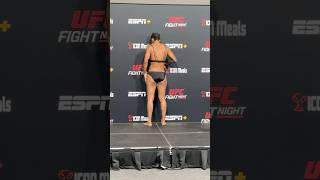 Jocelyn Edwards looks devastated after weighing in 3.5 pounds over for her #UFC fight