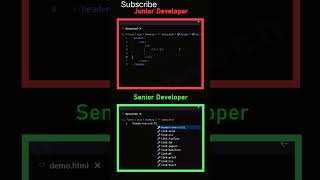 Jusior developer vs senior developer || make shortcut code like senoior developer man #html #css #js