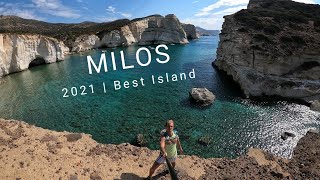 MILOS! Kleftiko beach by trail GREECE 2021