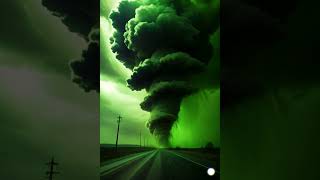 A powerful green tornado