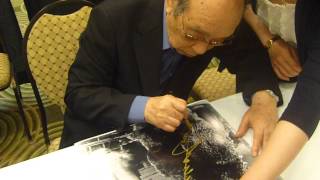 Haruo Nakajima, actor in Godzilla suit, signing autographs - TopSignatures.com