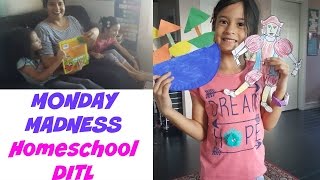 MONDAY MADNESS HOMESCHOOL DITL | Mornig Basket | Desk Time | Columbus Day | Classical Education