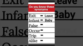 simple synonyms you should know?