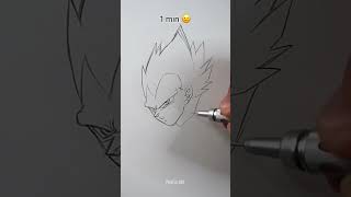 How to Draw Vegeta Ultra Ego in 10sec, 10mins, 10hrs #shorts