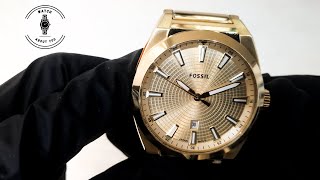 FOSSIL WATCH EVERETT THREE HAND DATE GOLD TONE STAINLESS STEEL FS5965 | Unboxing