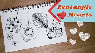 Playing with Zentangle Heart Patterns | Easy Heart Zentangle Art