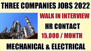 Current openings 3 Comp walk in interview mechanical and electrical engineer fresher jobs today 2022