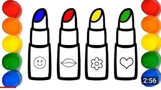 Lipstick 💄 💋 set drawing,coloring & painting for kids and toddlers,154