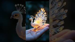 Glowing peacock #peacock #cute #magical #art#aiart #beautiful #ai #animals #digitalart #cute #funny