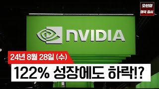 【미국 증시 오늘의 요약】 엔비디아, 매출 122% 성장에도 하락?｜기술주 하락, 시장 변동성 증가｜슈퍼마이크로컴퓨터, 연례보고서 제출 연기｜ -  2024/08/28