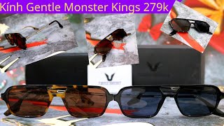 Kính Mát Gentle Monster Kings Kiểu Dáng Phi Công form Vuông Phù Hợp Cả Nam Lẫn Nữ| Mắt Kính Kim Mỹ