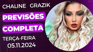 ENTREVISTA COMPLETA  05/11/2024 #chalinegrazik #previsões