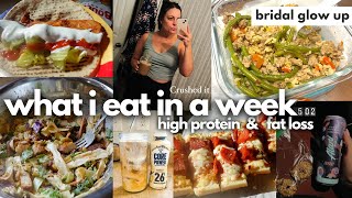 WHAT I EAT IN A WEEK FOR FAT LOSS & HIGH PROTEIN! | BRIDAL GLOW UP SERIES