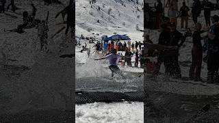 Girls Pond Skim - Water Slide Challenge Grimentz [44] #skiing #ski #switzerland #suisse #schweiz