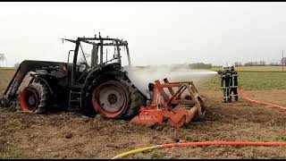 Incendie près de Châteaubriant : un tracteur prend feu dans un champ