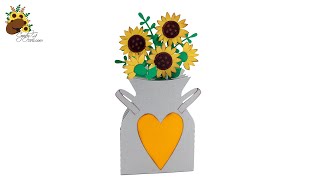 Sunflower Pail Box Card Assembly Tutorial