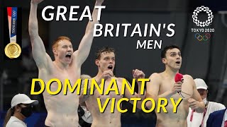 Great Britain's men win gold in the Olympic with a dominant victory in the 4x200m freestyle relay