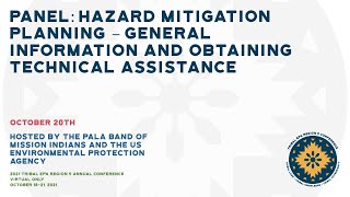 Panel: Hazard Mitigation Planning General Information and Obtaining Technical Assistance (10/20/21)