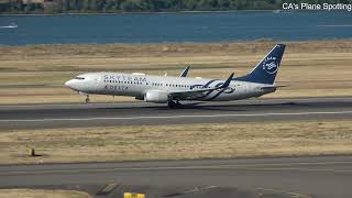 (4K) Sky Team Livery 737 at PDX - Portland, Oregon - Plane Spotting