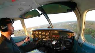 Windy Sunset Landing Flying a Piper Cherokee, Point of View in 360