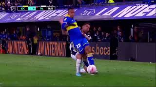 TORNEO DE LA LIGA 2022 BOCA VS TALLERES INFRACCIÓN DE ATRÁS A VILLA