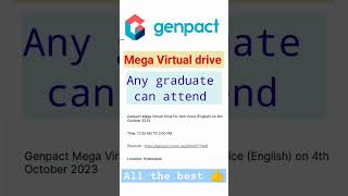 Genpact mega virtual drive for non voice process job