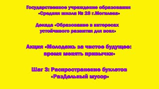 Шаг 3: распространение буклетов "РазДельный мусор"