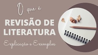 O que é e como fazer uma REVISÃO DE LITERATURA? Explicação e Exemplos