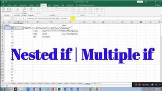 Nested if in excel | Multiple if use in excel | Excel tutorials in Hindi