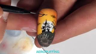 Aeropuffing Nail Art Tutorial: Halloween Nail Art