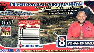 lagu kampanye Calon Anggota DPRD Kabupaten dogiyai YOHANES MAGAI tahun 2024 Dari PDI Perjuangan