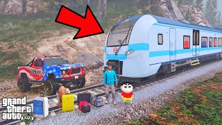 Franklin and Shinchan Start New Train Journey Enjoy From Los Santos To  Paleto Rain Forest in GTA V