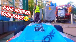 FPV RC Car Pranks Garbage Man