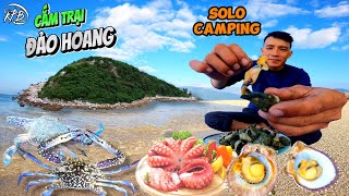 THỬ THÁCH CẮM TRẠI MỘT MÌNH TRÊN ĐẢO HOANG LẶN BIỂN TÌM THỨC ĂN | solo camping 24 hours