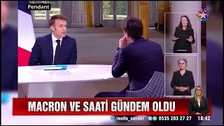 Röportaj sırasında ‘lüks’ saatini çıkaran Macron topa tutuldu