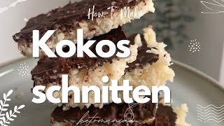 Keto Kokosschnitten ohne Backen #lowcarb #ketodiät #ketogenerezepte #zuckerfrei #abnehmen