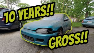 Old Man Cleans 92 Eg Civic After 10 Years of Collecting Dust GROSS!!