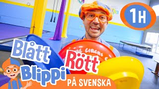 Blippi besöker ett cirkus-center -Blippi | Låtar och videor för barn | Moonbug Kids Svenska