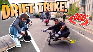 He Built This Crazy DRIFT TRIKE Using An Old ELECTRIC Scooter!! *Full Speed*