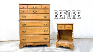 FREE FB Marketplace Furniture Flip | Raw Wood and Fusion Mineral Paint Makeover