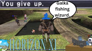 Final Fantasy Horizon XI - Galka is FISHING WIZURD - FISH grind and level grind and questing VERTCLE